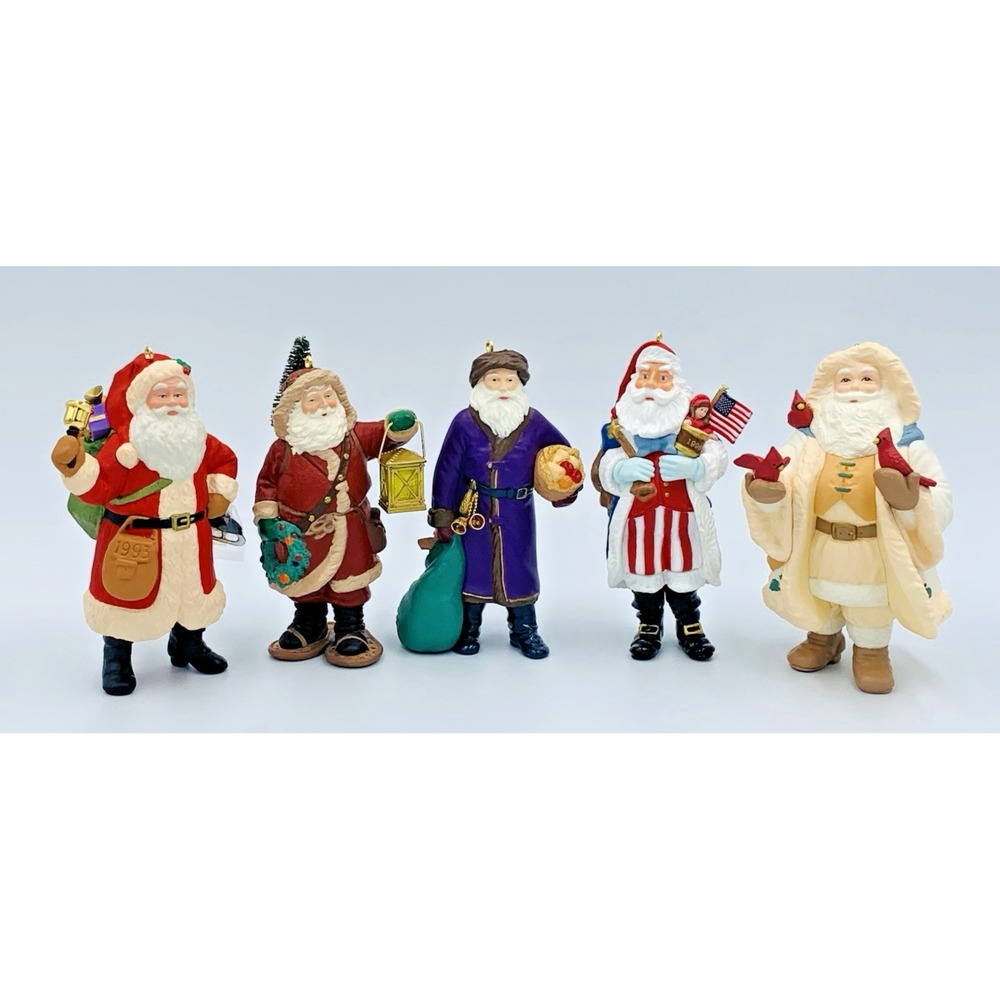 Lot of 5 Merry Olde Santa Hallmark‎ Keepsake Ornaments w/boxes 1993 - 1997